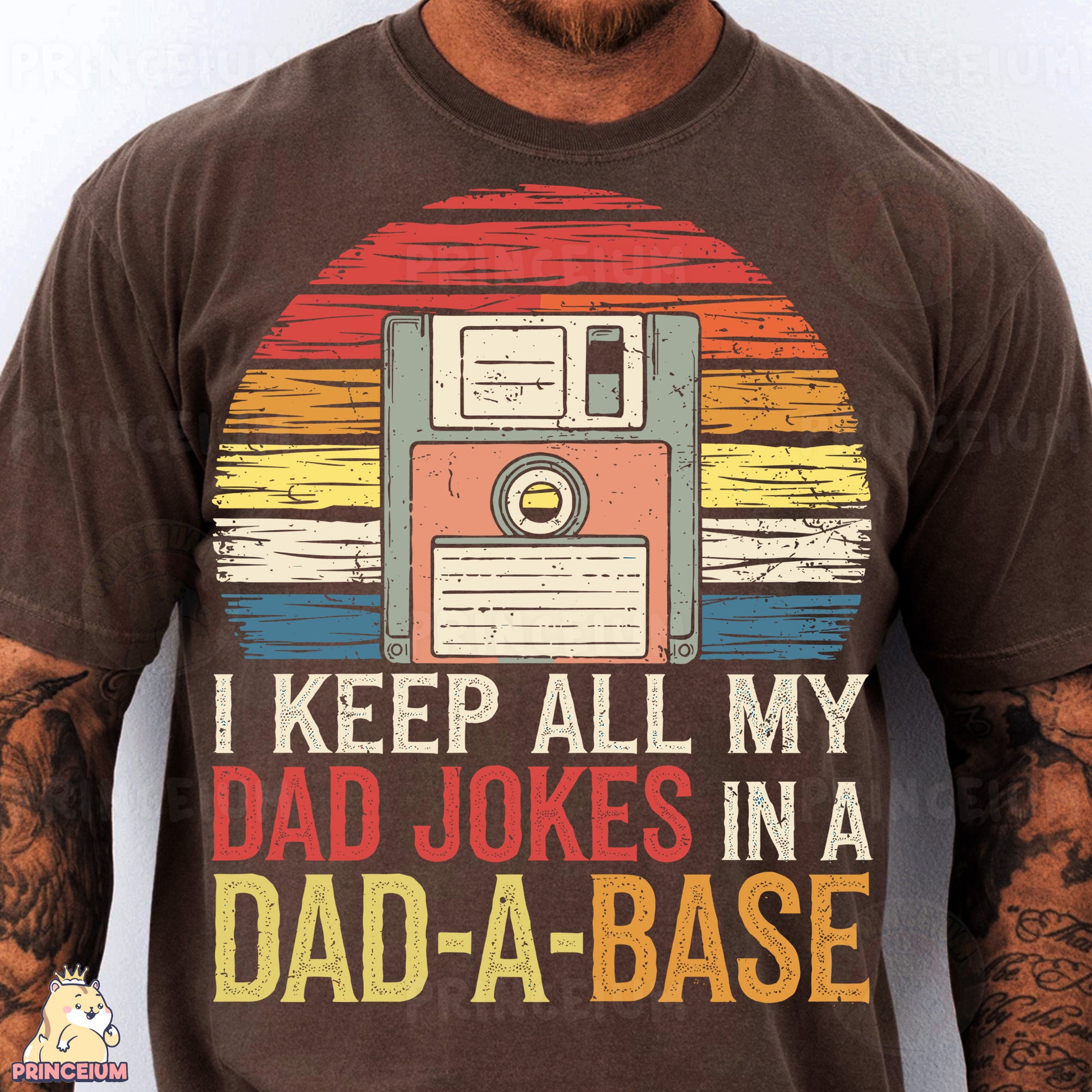 a man wearing a t - shirt with a camera on it