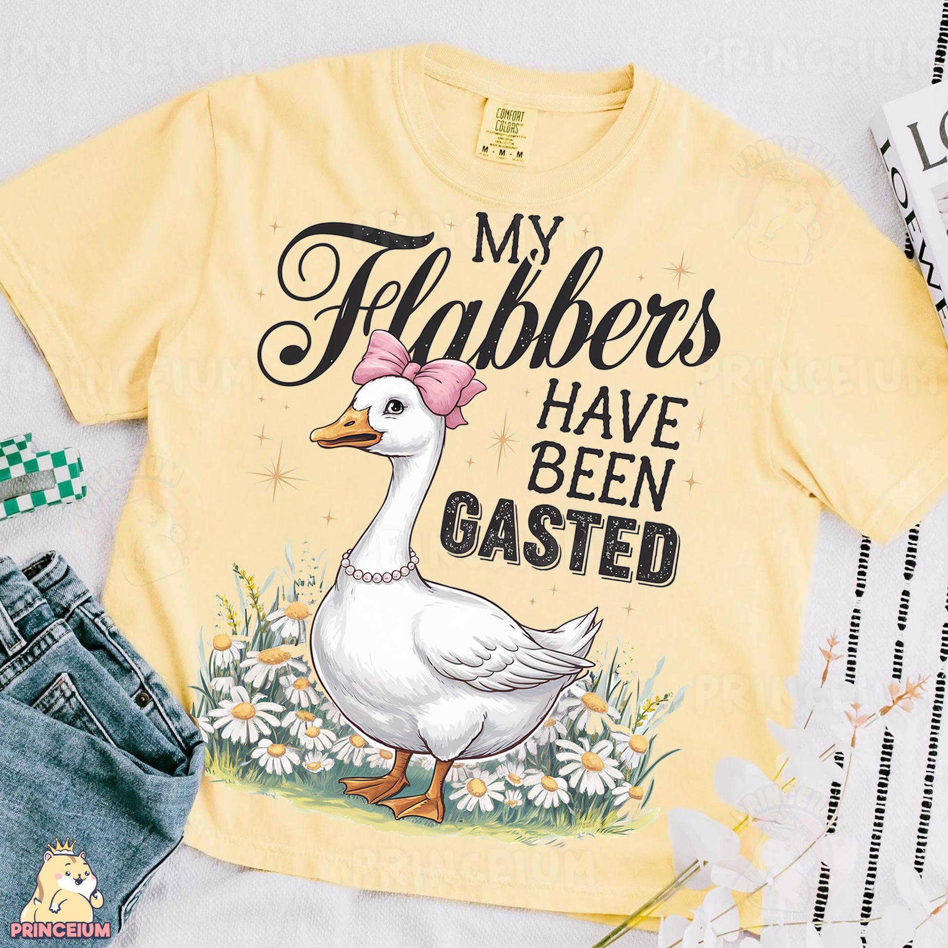 a t - shirt with a picture of a duck on it