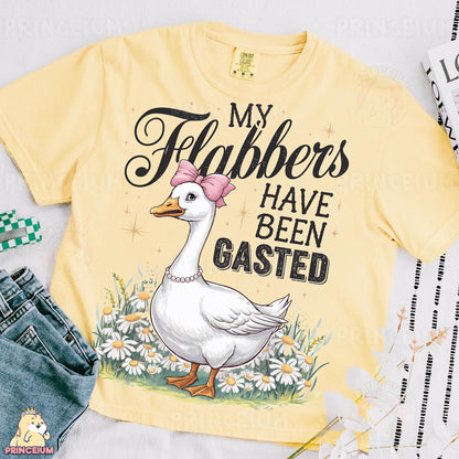 a t - shirt with a picture of a duck on it