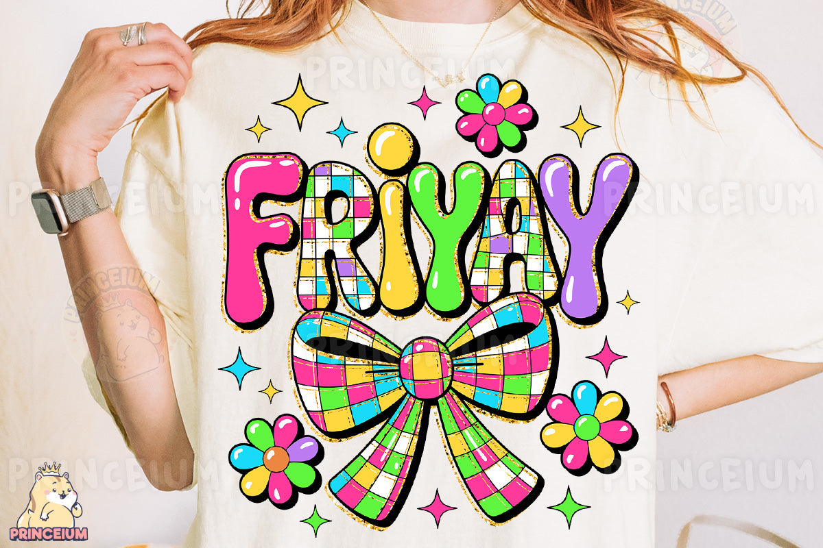 a woman wearing a tshirt with a bow on it