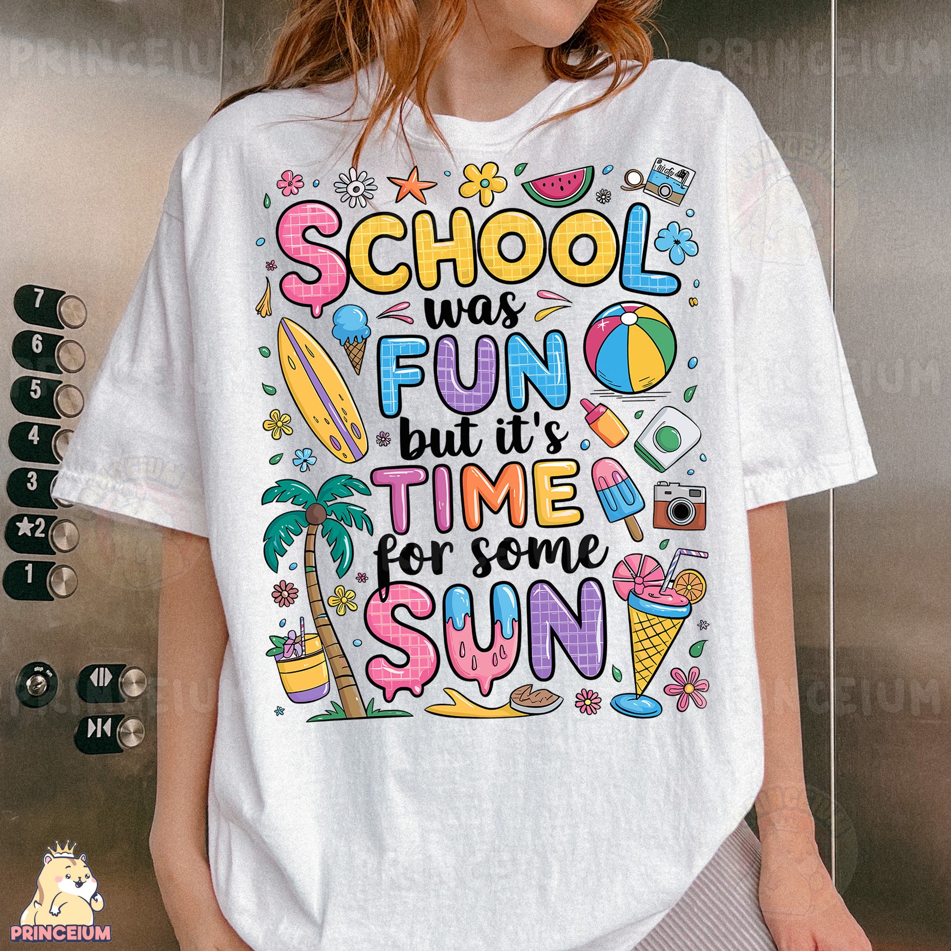 a woman wearing a t - shirt that says school was fun but it's