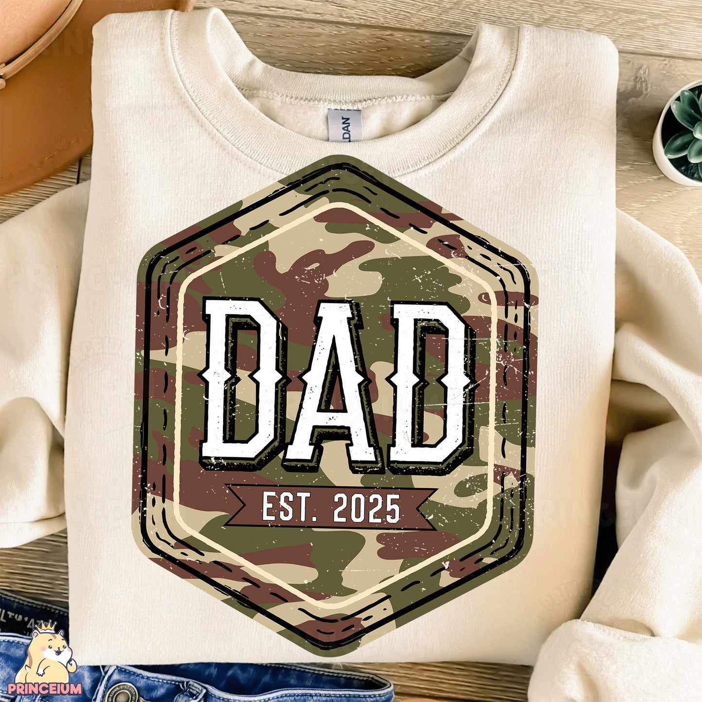 a t - shirt with the word dad printed on it