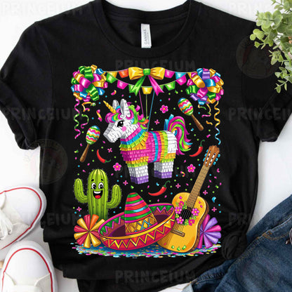 a t - shirt with an image of a unicorn and a guitar