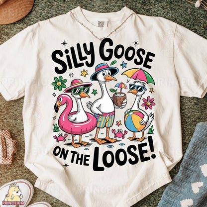 a t - shirt that says silly goose on the loose
