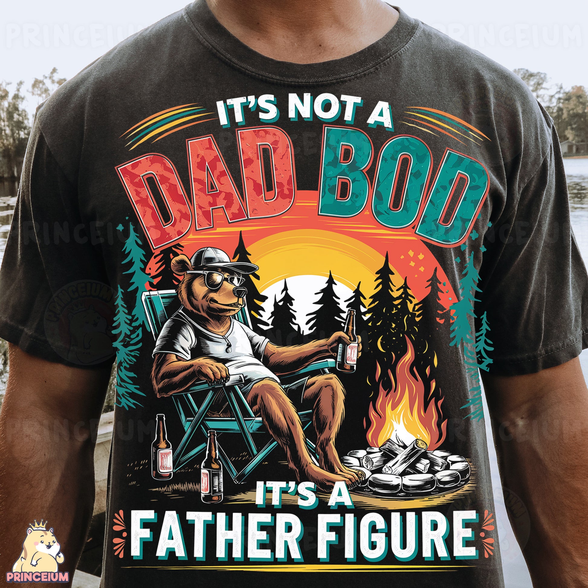a man wearing a t - shirt that says it's not a dad bo