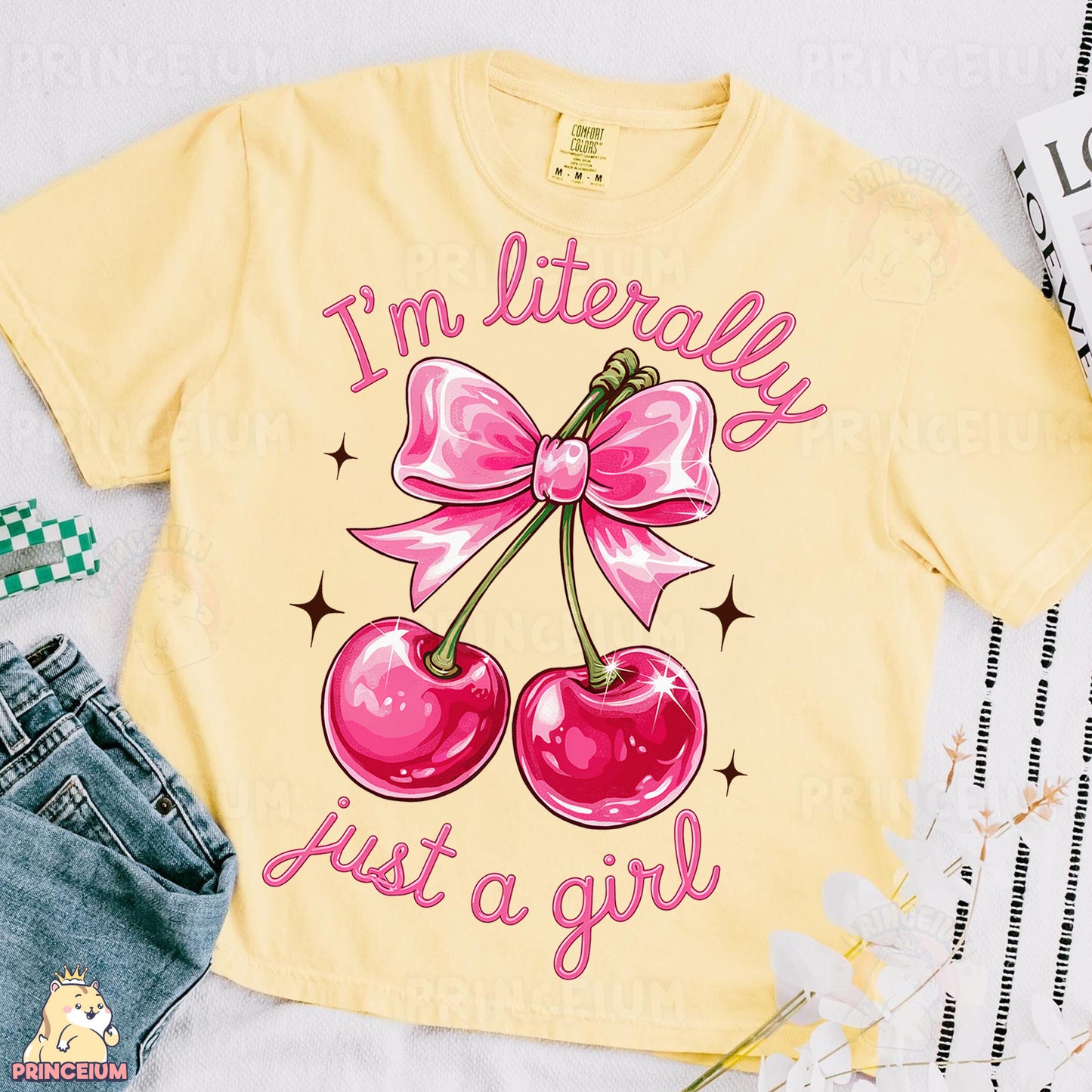 a t - shirt that says i'm literally just a girl with two cher