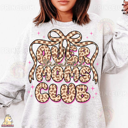 a woman wearing a sweatshirt with a leopard print on it
