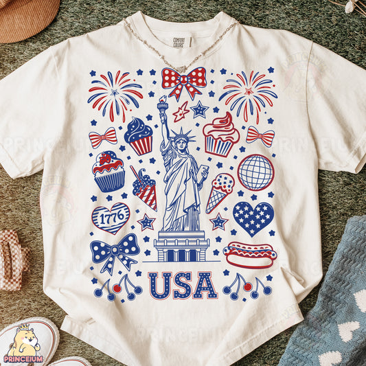 a t - shirt with the statue of liberty on it