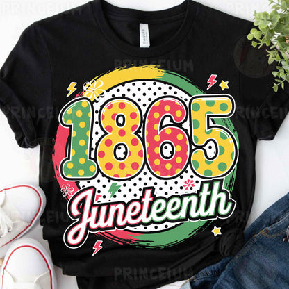 a t - shirt with the words juneteeth printed on it