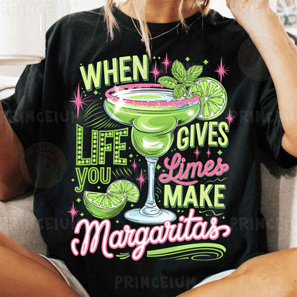 a woman sitting on a couch wearing a t - shirt that says when life gives