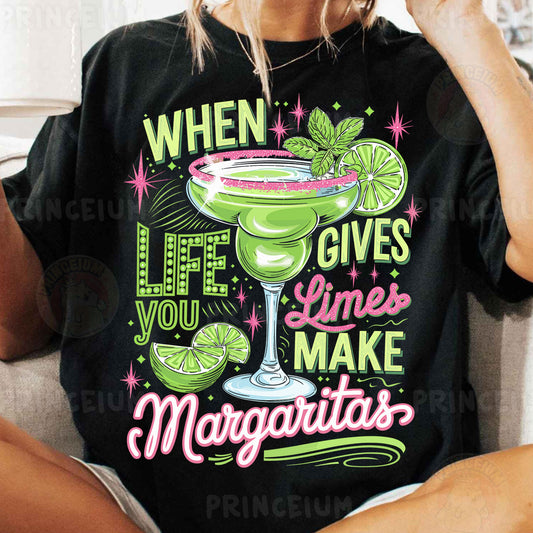 a woman sitting on a couch wearing a t - shirt that says when life gives