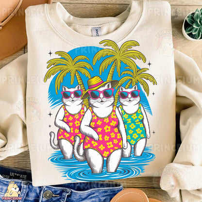 a t - shirt with a picture of two cats wearing sunglasses