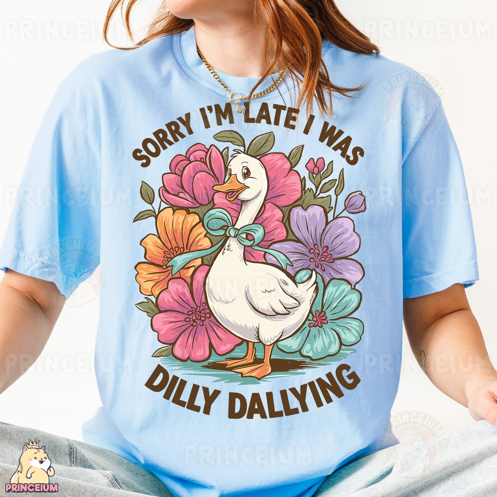a woman wearing a t - shirt that says sorry i'm late i was