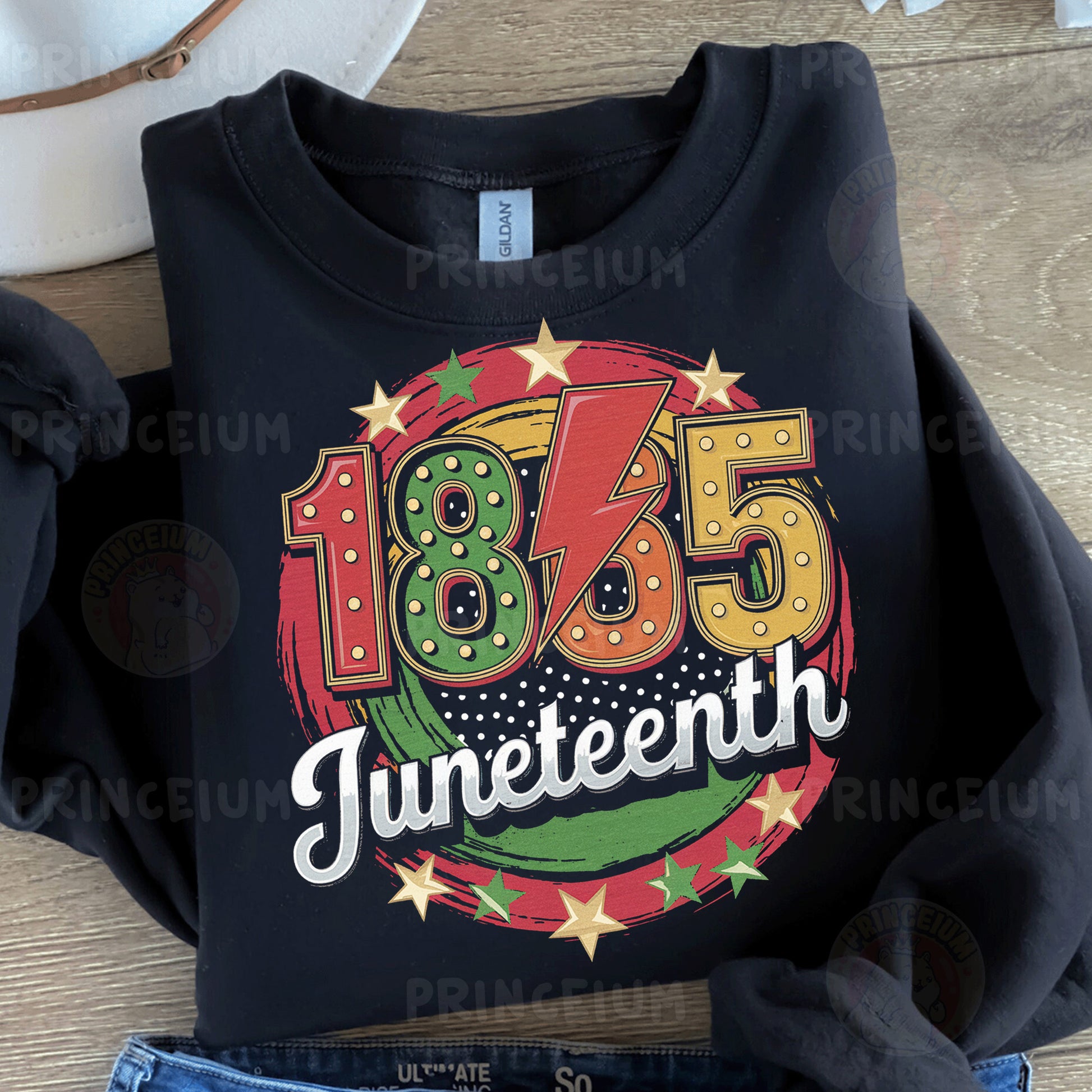 a black shirt with the number sixty five printed on it