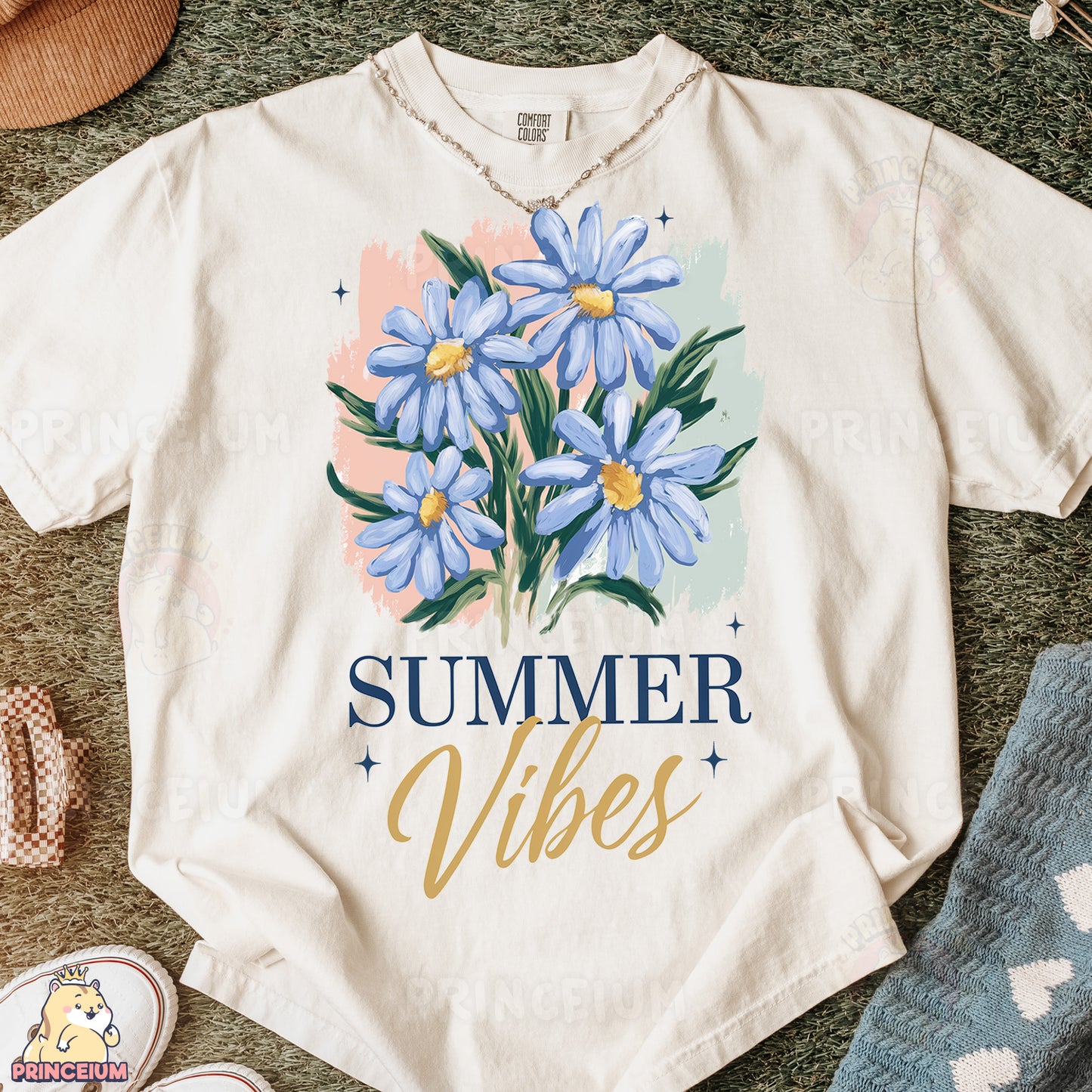a t - shirt that says summer vibes on it