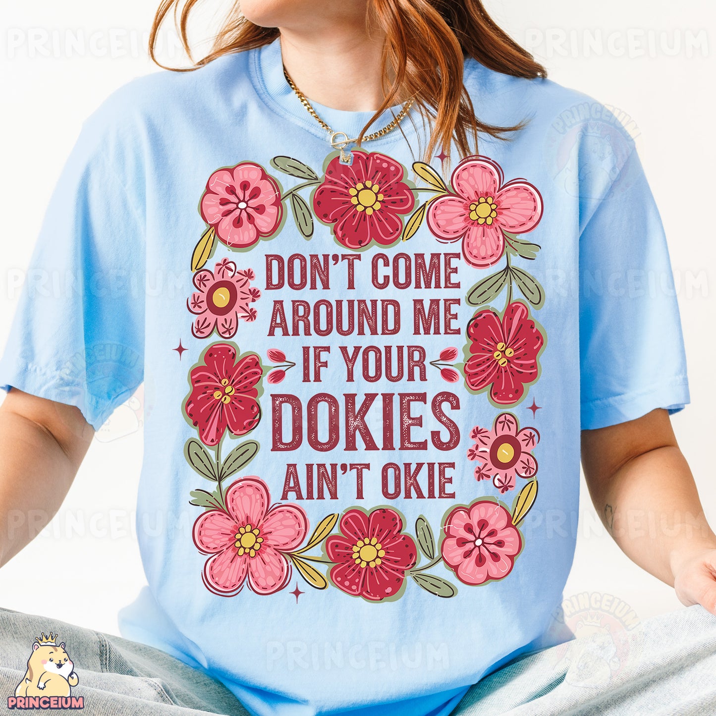 a woman wearing a t - shirt that says don't come around me if