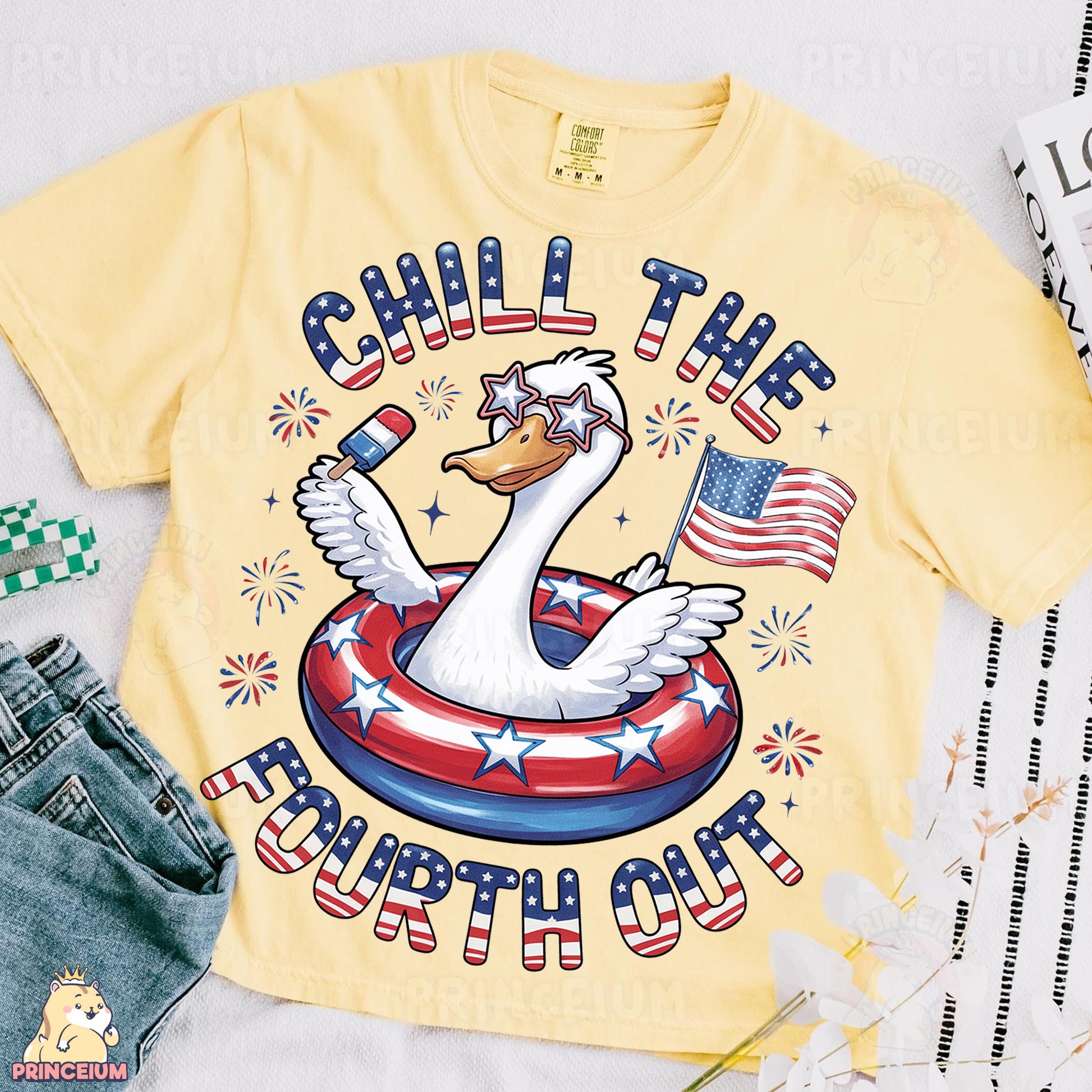 a t - shirt that says chill the boat out with a duck on it
