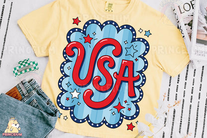 a t - shirt with the word usa printed on it