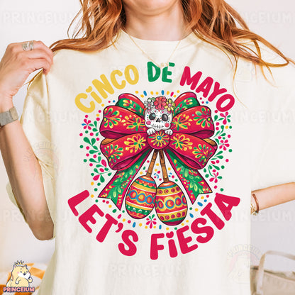 a woman wearing a cinco de mayo t - shirt