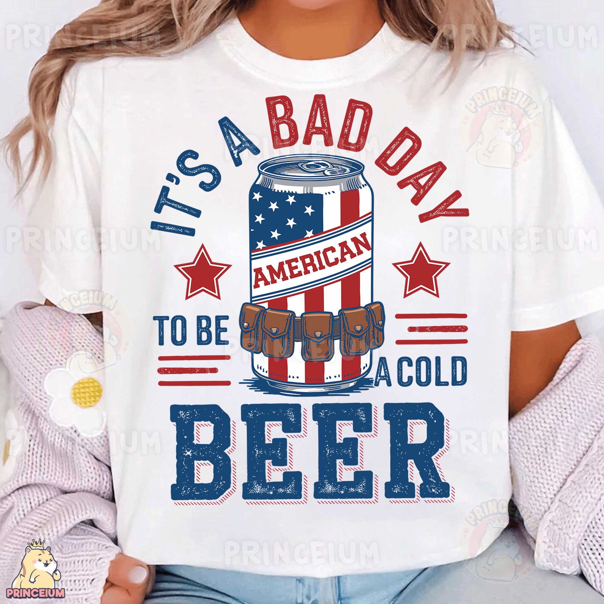 a woman wearing a t - shirt that says it's a bad day to