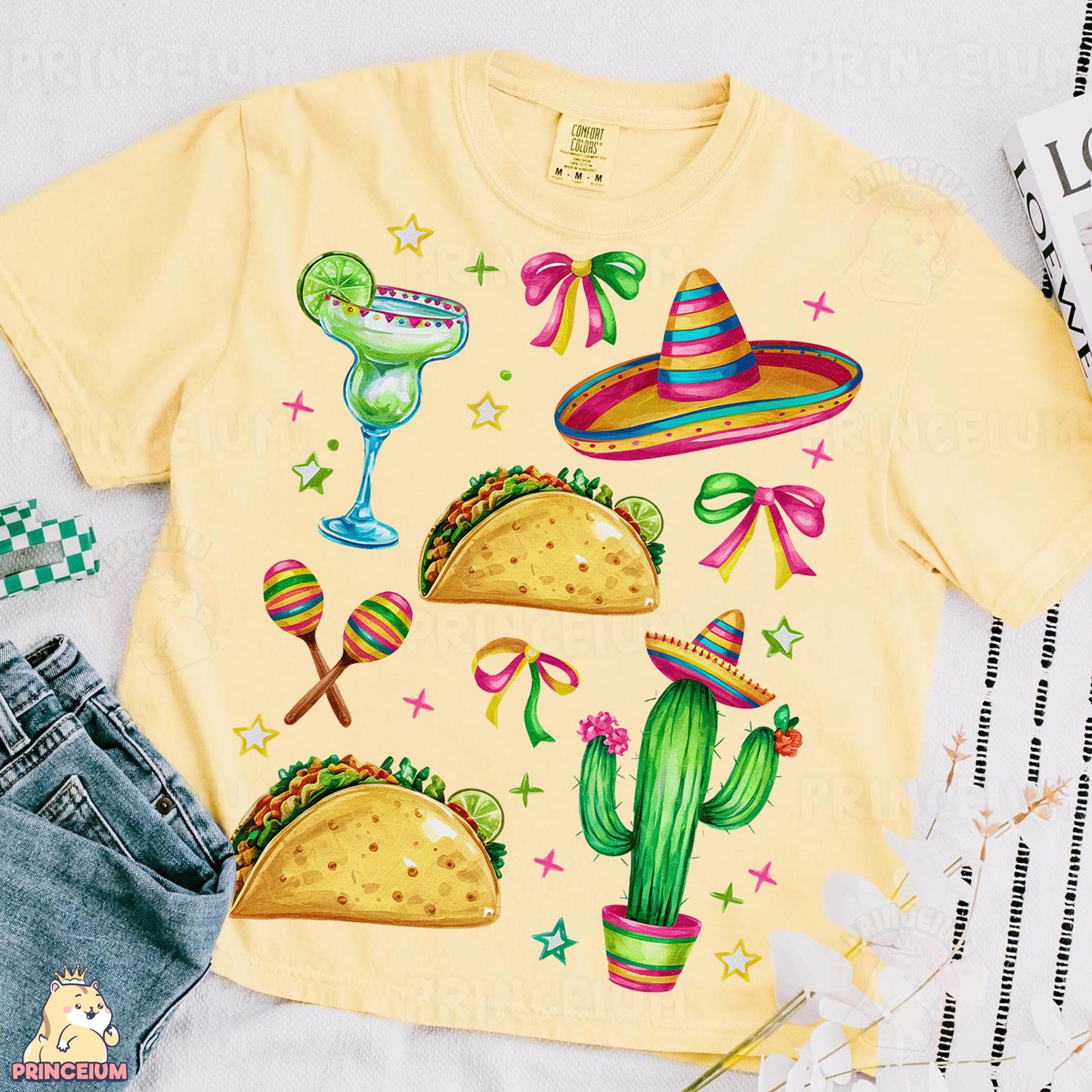 a t - shirt with a mexican design on it