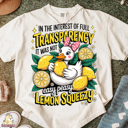 a t - shirt with an image of a chicken holding a lemon