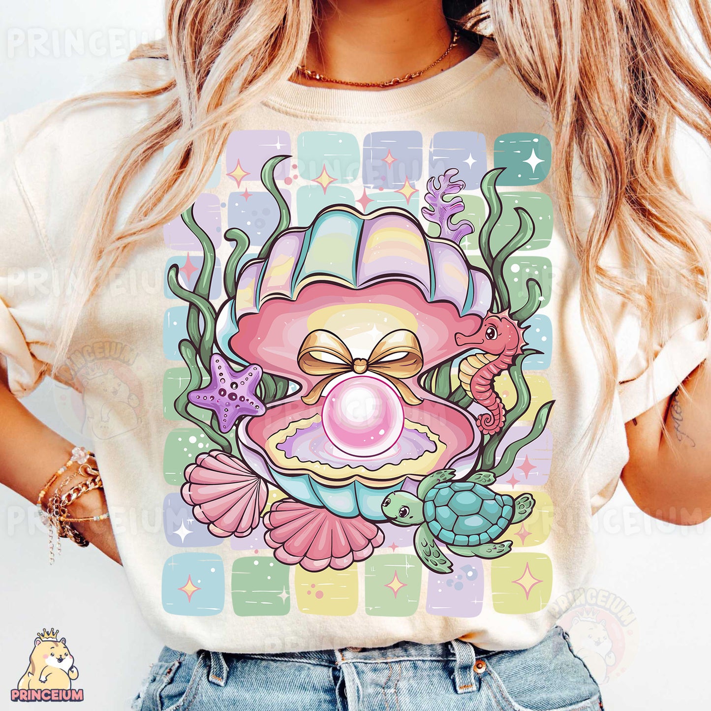 a woman wearing a t - shirt with an image of a clown on it