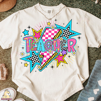 a t - shirt with the word teacher written on it