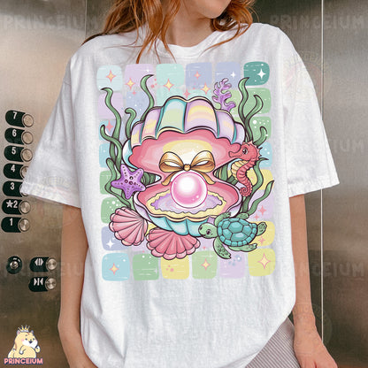 a woman wearing a t - shirt with an image of a clown on it