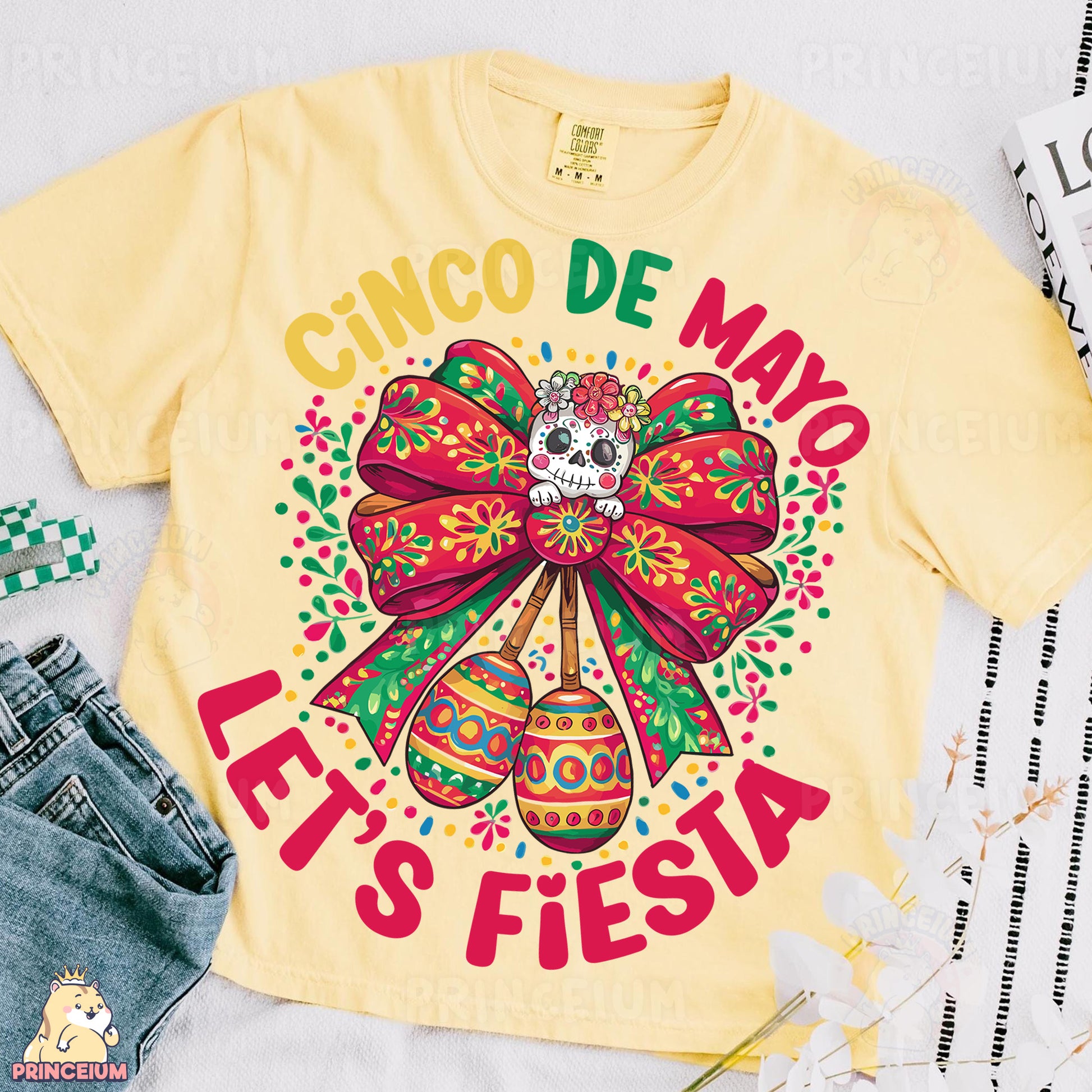 a t - shirt that says cinco de mayo let's fiesta with a