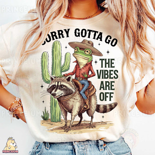 a woman wearing a t - shirt with a racoon on it