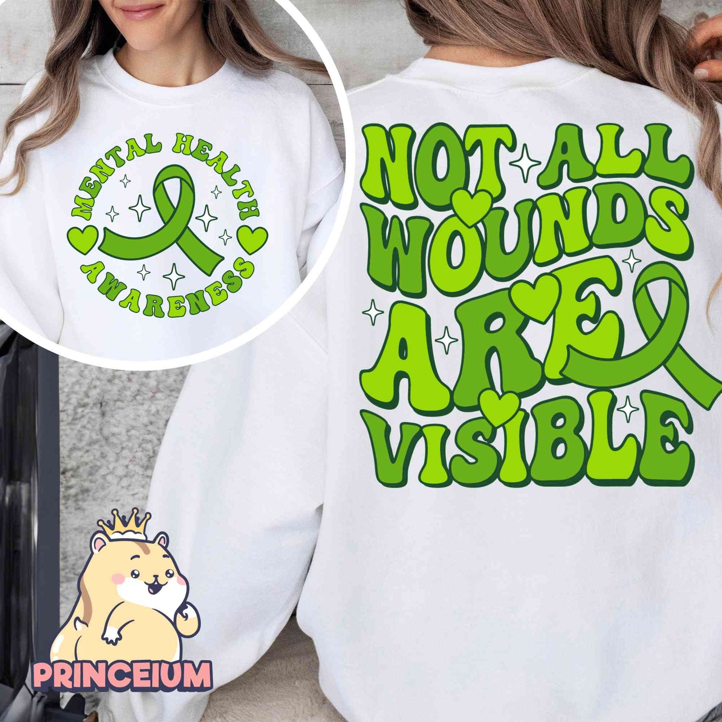 Mental Health Awareness PNG, Not All Wounds Are Visible Png, Anxiety Shirt PNG, Special Education Teacher Shirt Png, Gift For Mother PNG