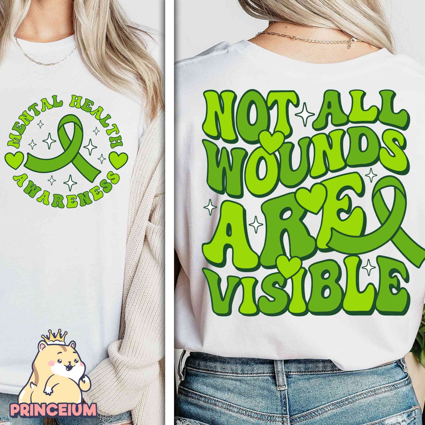 Mental Health Awareness PNG, Not All Wounds Are Visible Png, Anxiety Shirt PNG, Special Education Teacher Shirt Png, Gift For Mother PNG